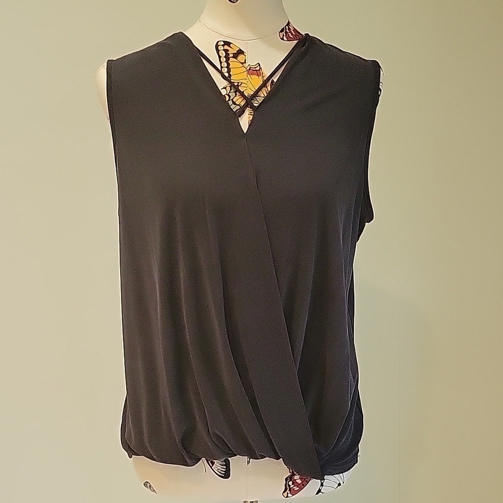 ALYA black sleeveless blouse.  Size is Large.